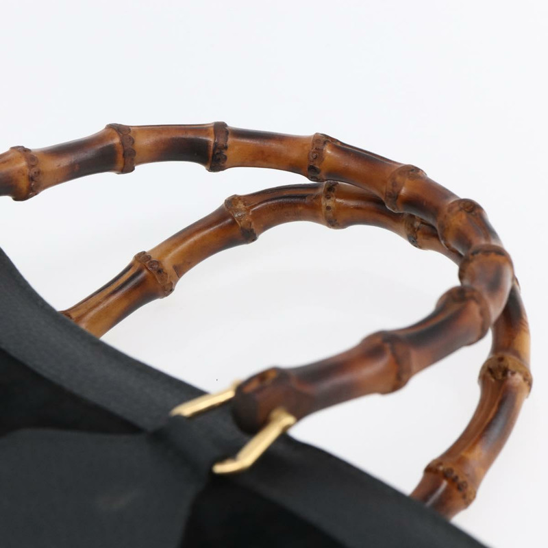 【日本直送】GUCCI 竹節手提包 絨面革 黑色 金色 002 2865 0260 正品 ep11733-7