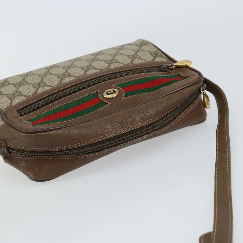 【日本直送】GUCCI GG Supreme Web Sherry Line 手提包 PVC 米色 金色 56 02 087 正品 ep11853-5