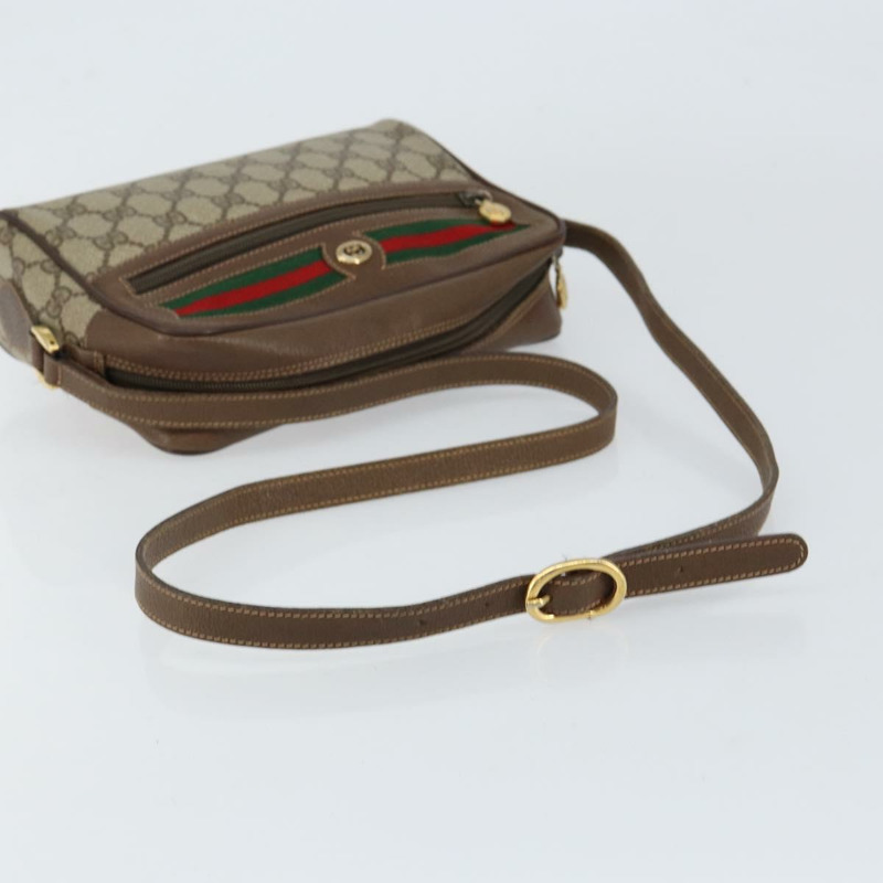【日本直送】GUCCI GG Supreme Web Sherry Line 手提包 PVC 米色 金色 56 02 087 正品 ep11853-6