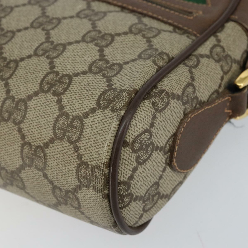 【日本直送】GUCCI GG Supreme Web Sherry Line 手提包 PVC 米色 金色 56 02 087 正品 ep11853-8