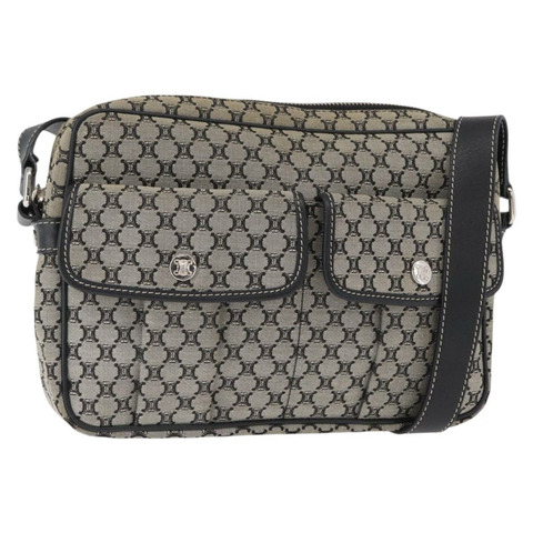 CELINE Macadam帆布肩背包 灰色 銀色 正品 ep11913