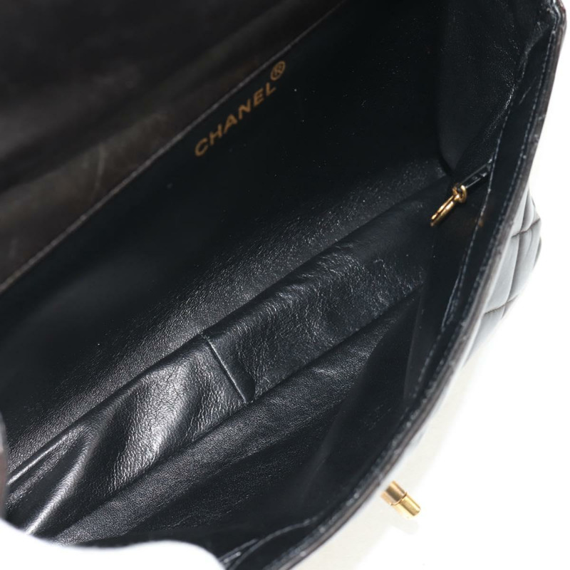 【日本直送】香奈兒 (CHANEL) Matelasse 雙面鏈條包，羊皮材質，黑色金色雙C標誌，正品 ep11971A-9