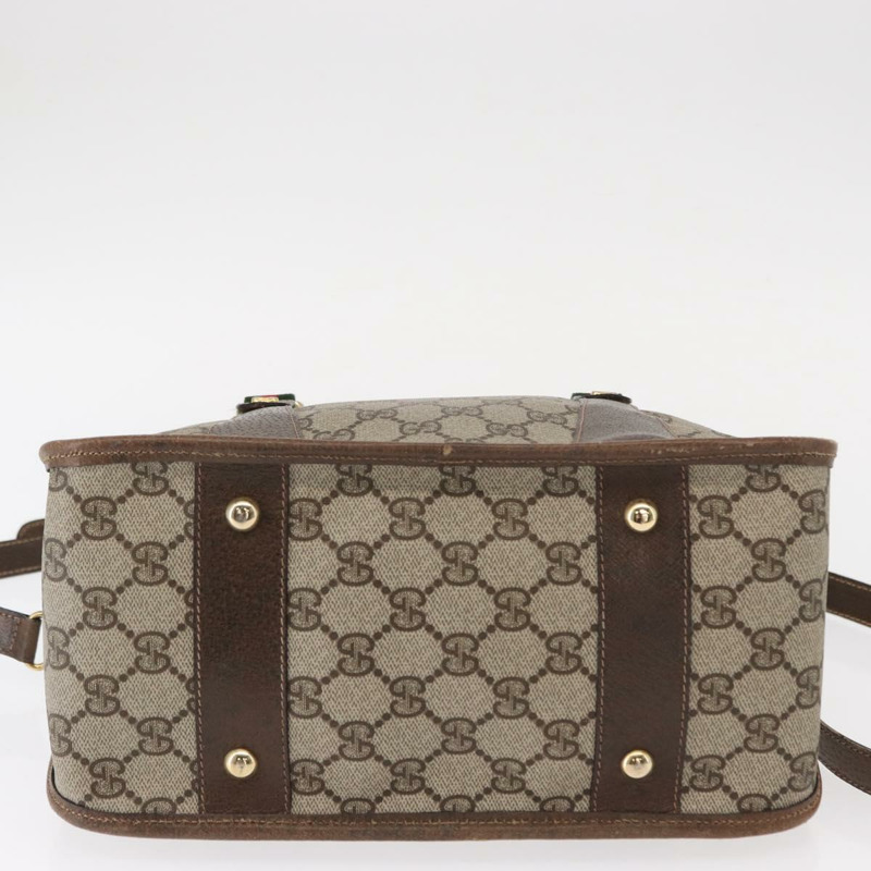 【日本直送】GUCCI GG Supreme Web Sherry Line Bag PVC 2way Beige Gold 41 02 039 Auth ep11903-3