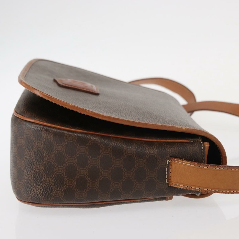 【日本直送】CELINE Macadam帆布肩背包 PVC皮革 棕色 金色 正品 ep11909-2