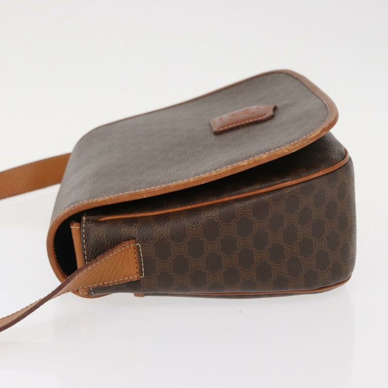 【日本直送】CELINE Macadam帆布肩背包 PVC皮革 棕色 金色 正品 ep11909-3