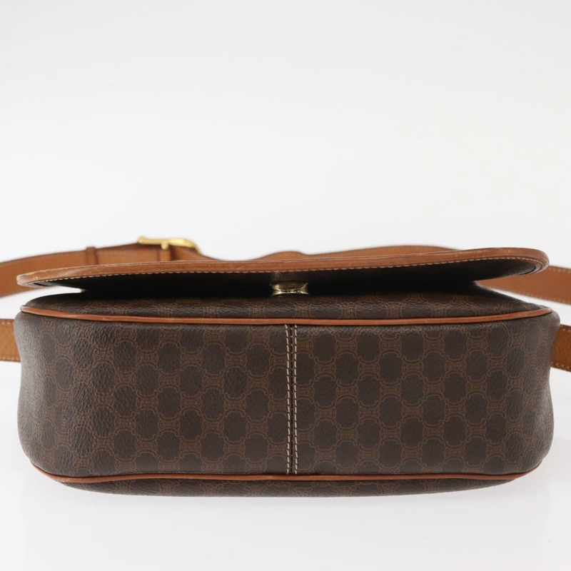 【日本直送】CELINE Macadam帆布肩背包 PVC皮革 棕色 金色 正品 ep11909-4