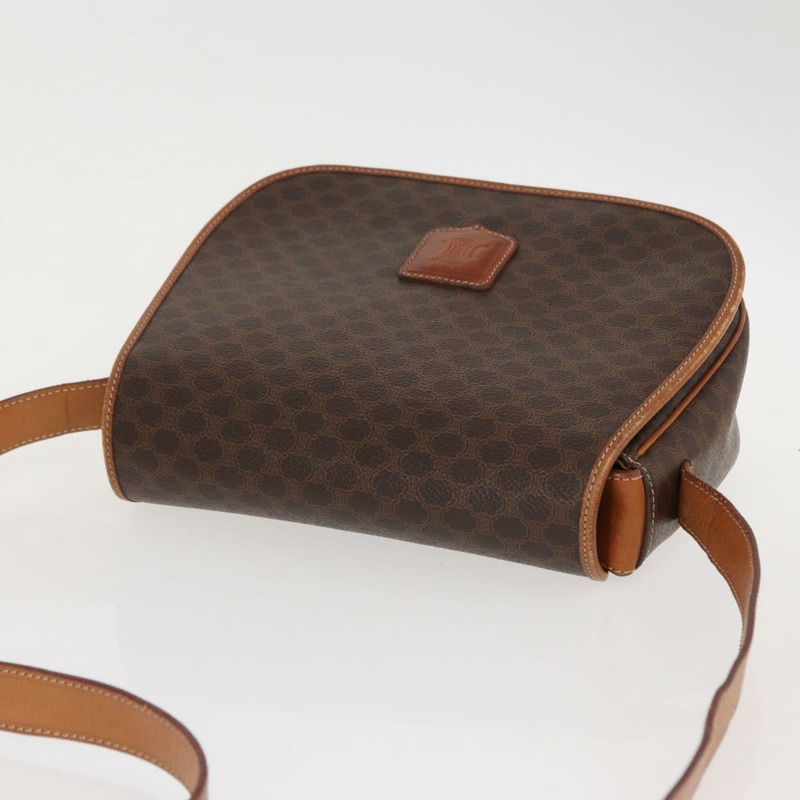 【日本直送】CELINE Macadam帆布肩背包 PVC皮革 棕色 金色 正品 ep11909-5