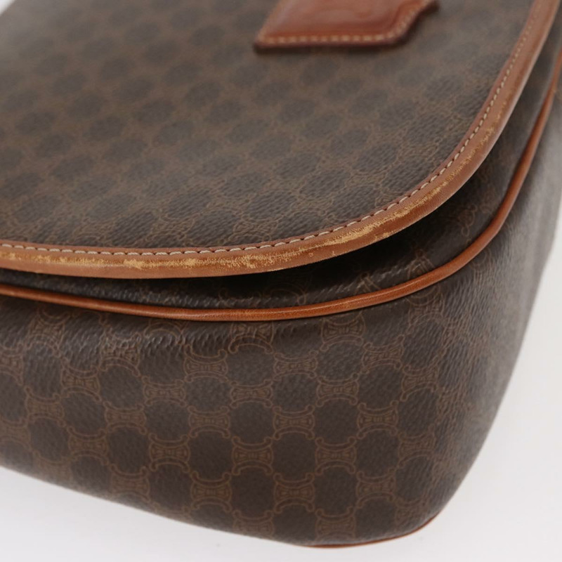 【日本直送】CELINE Macadam帆布肩背包 PVC皮革 棕色 金色 正品 ep11909-8