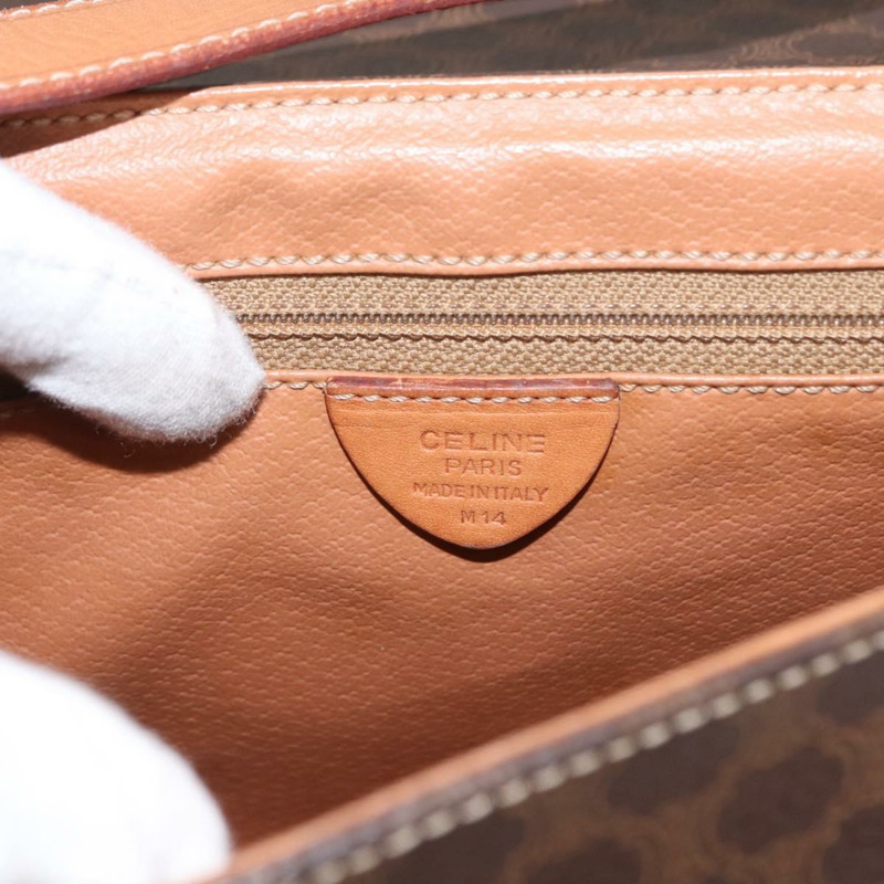 【日本直送】CELINE Macadam帆布肩背包 PVC皮革 棕色 金色 正品 ep11909-11