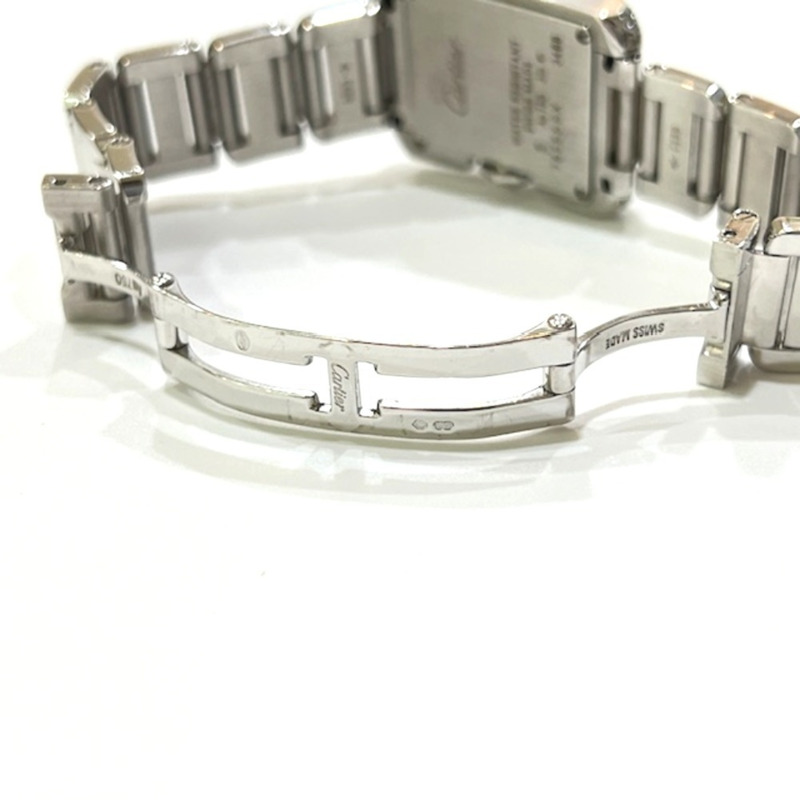 卡地亞 WT100008 18K白金 Tank Anglaise 小鑽錶圈石英腕錶，18K白金，女士，銀色-10