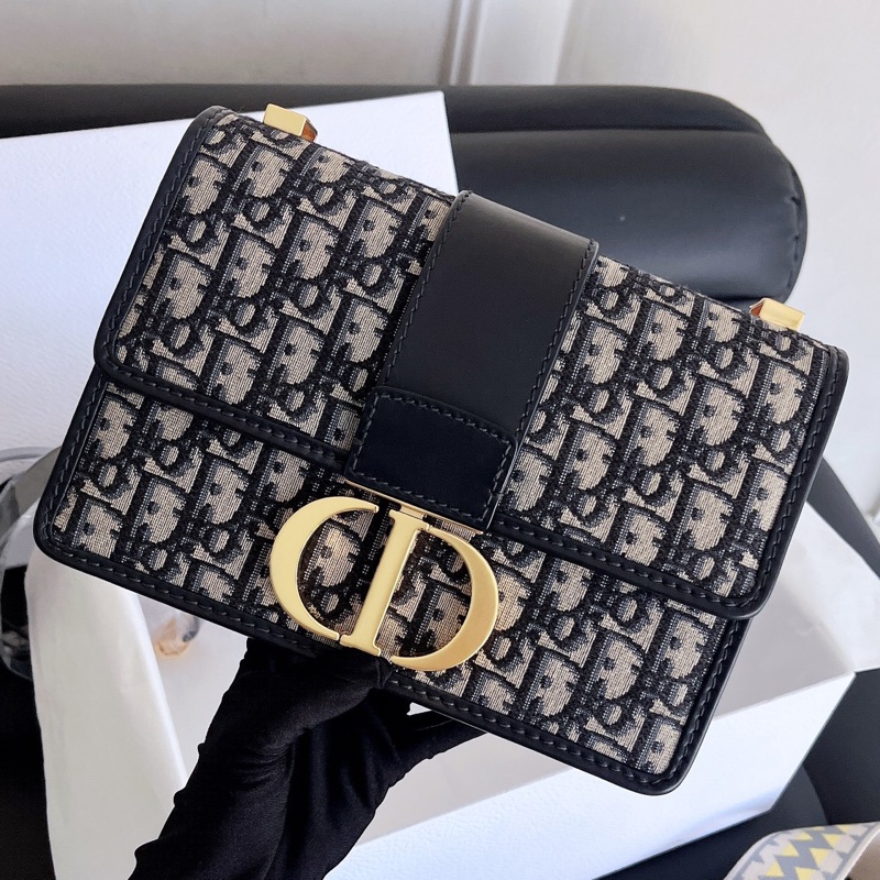 【近新閒置品】Dior迪奧蒙田30老花金小號手拿包斜背包-2