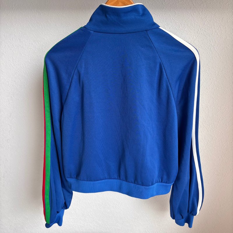 ::adidas x Gucci:: 聯名款 藍色紅綠織帶運動外套 M號-2