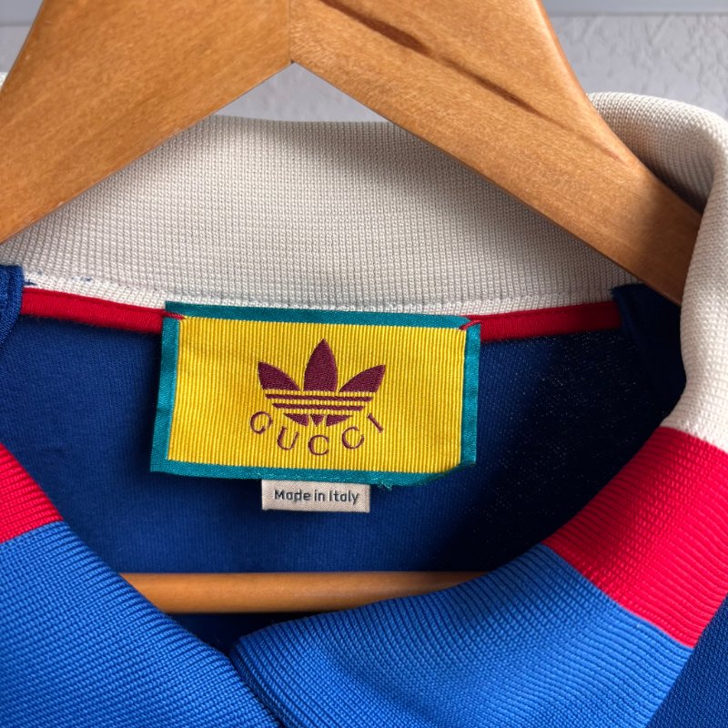 ::adidas x Gucci:: 聯名款 藍色紅綠織帶運動外套 M號-4