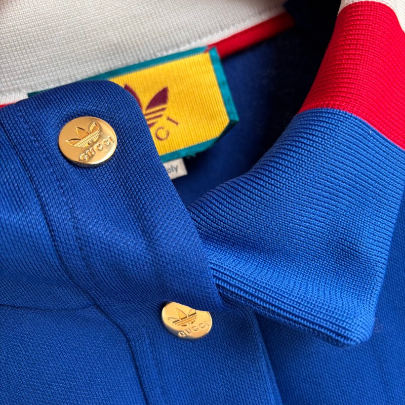 ::adidas x Gucci:: 聯名款 藍色紅綠織帶運動外套 M號-7