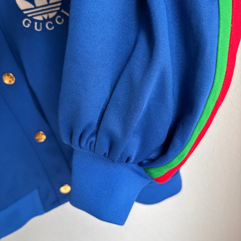::adidas x Gucci:: 聯名款 藍色紅綠織帶運動外套 M號-19