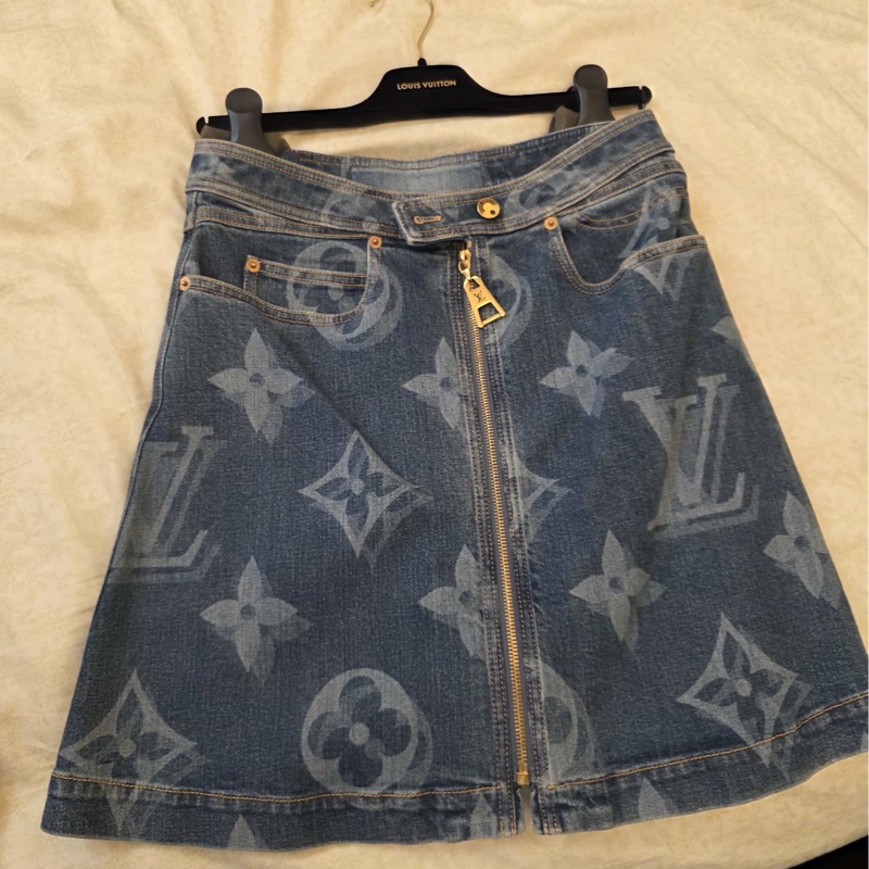 Louis Vuitton Monogram 迷你牛仔半身裙-0