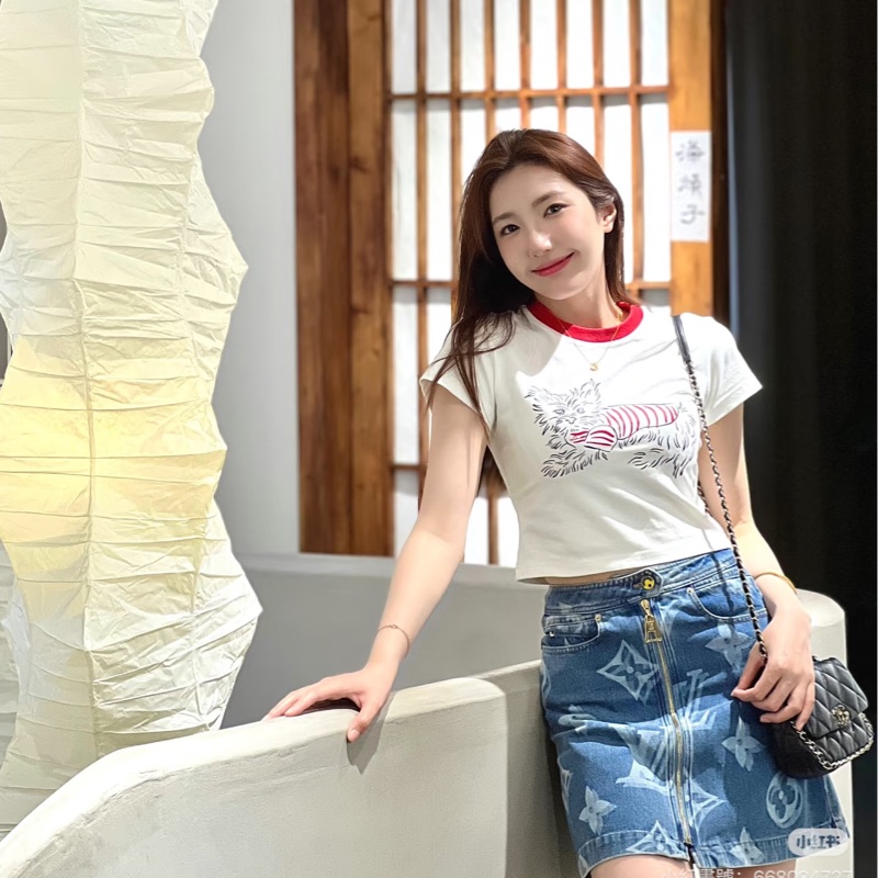 Louis Vuitton Monogram 迷你牛仔半身裙-4