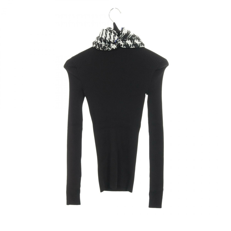 BURBERRY 針織長袖毛衣，黏膠纖維材質，黑色，女款 XS 碼-1