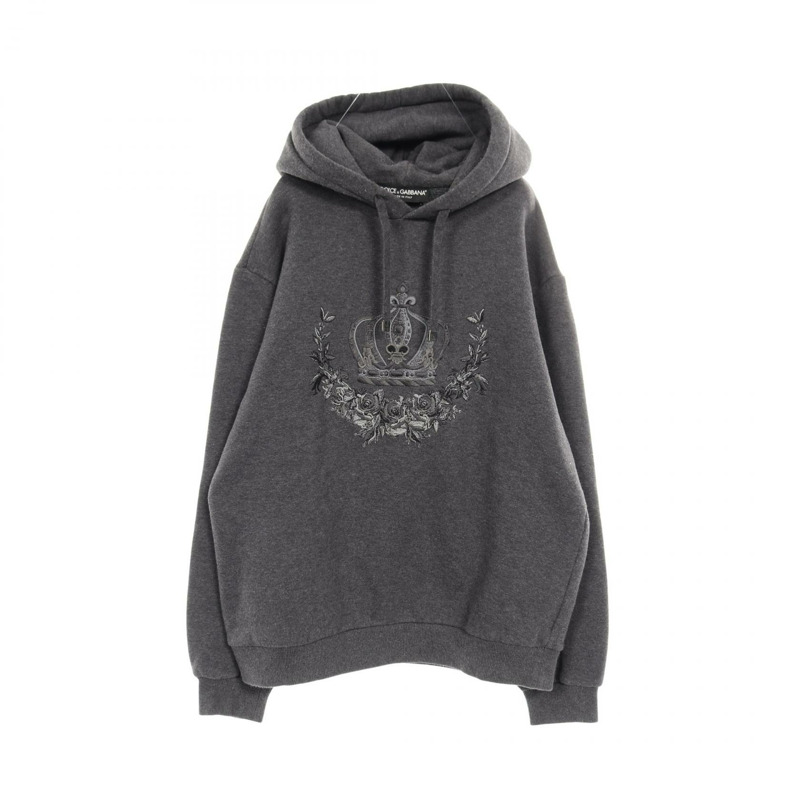 DOLCE & GABBANA 連帽衛衣長袖上衣 純棉 灰色 二手 女款 #48-0