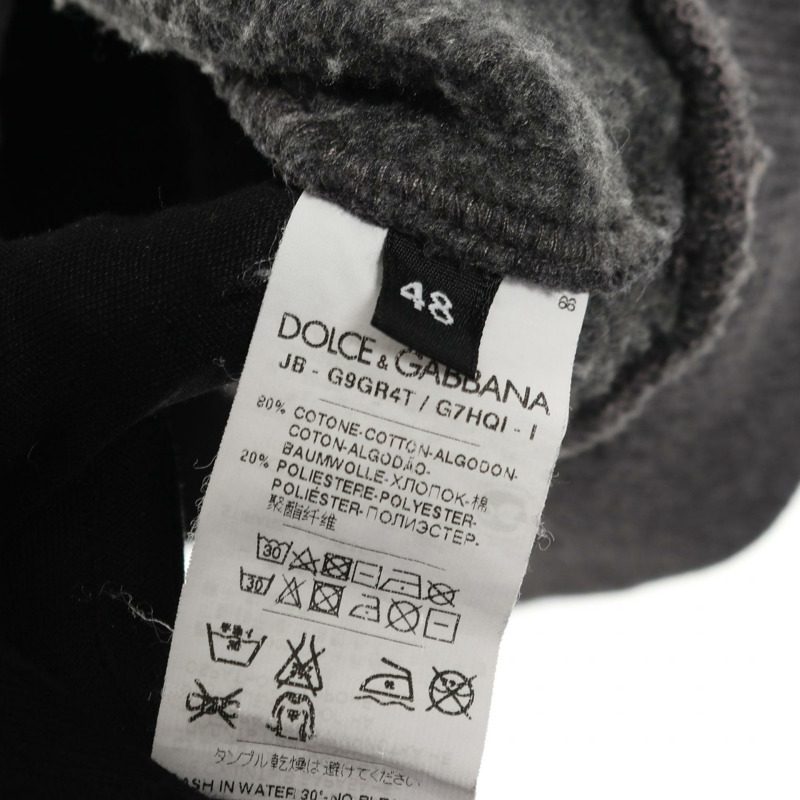 DOLCE & GABBANA 連帽衛衣長袖上衣 純棉 灰色 二手 女款 #48-3