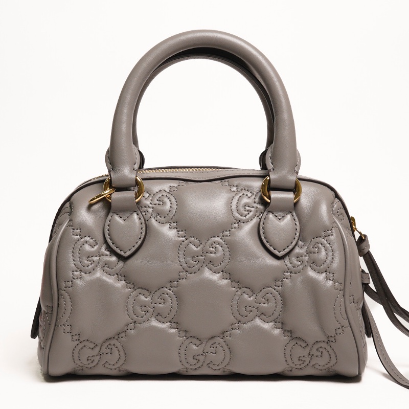 GUCCI GG Matelasse 壓紋波士頓包 mini speedy（灰色）-3