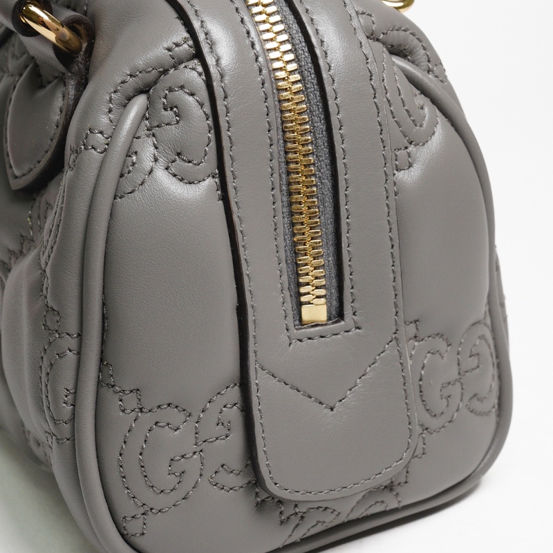 GUCCI GG Matelasse 壓紋波士頓包 mini speedy（灰色）-5