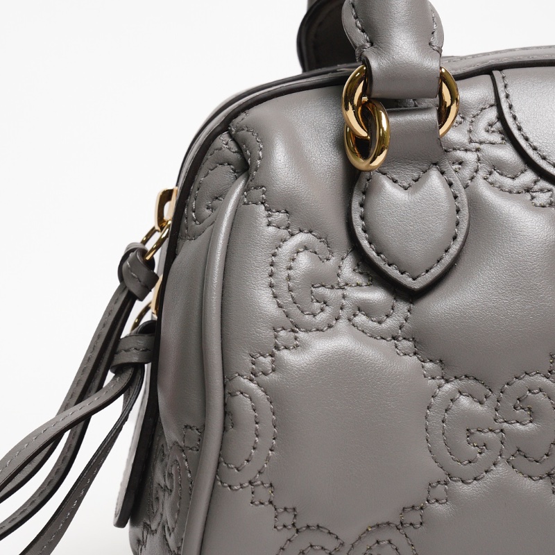 GUCCI GG Matelasse 壓紋波士頓包 mini speedy（灰色）-7