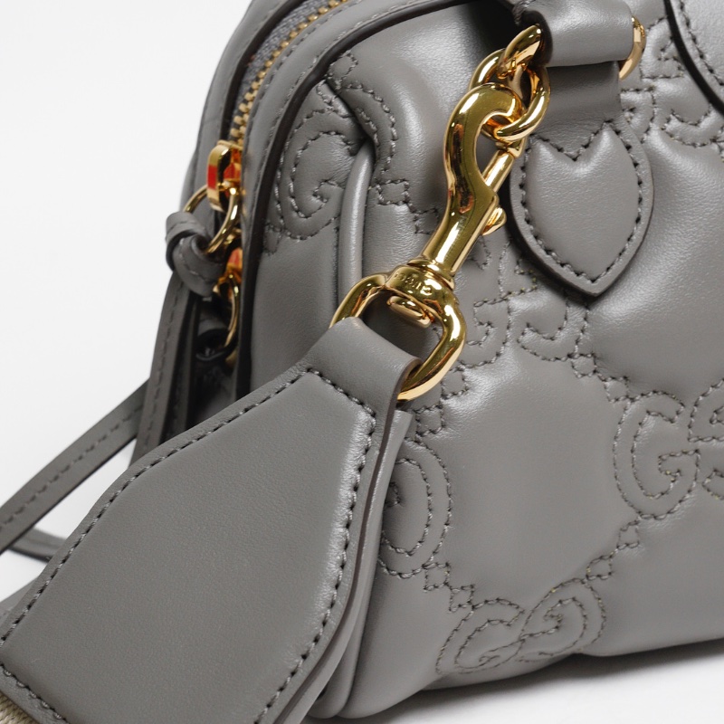 GUCCI GG Matelasse 壓紋波士頓包 mini speedy（灰色）-12