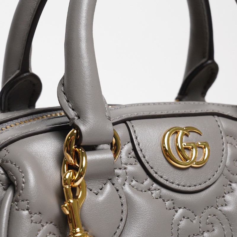 GUCCI GG Matelasse 壓紋波士頓包 mini speedy（灰色）-13