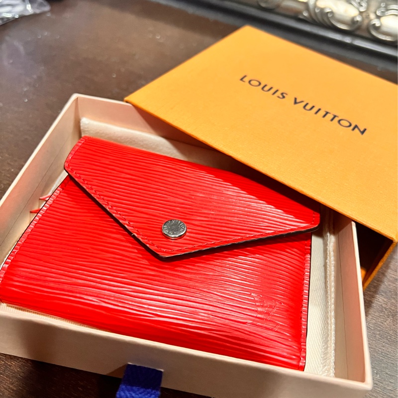 LV信封式紅色三折短/中夾-0