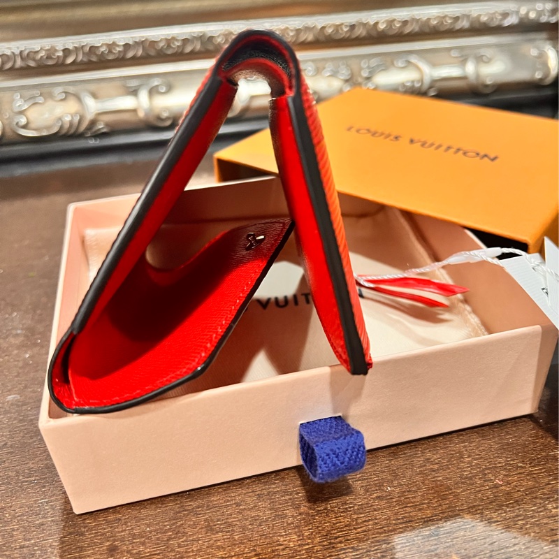 LV信封式紅色三折短/中夾-8