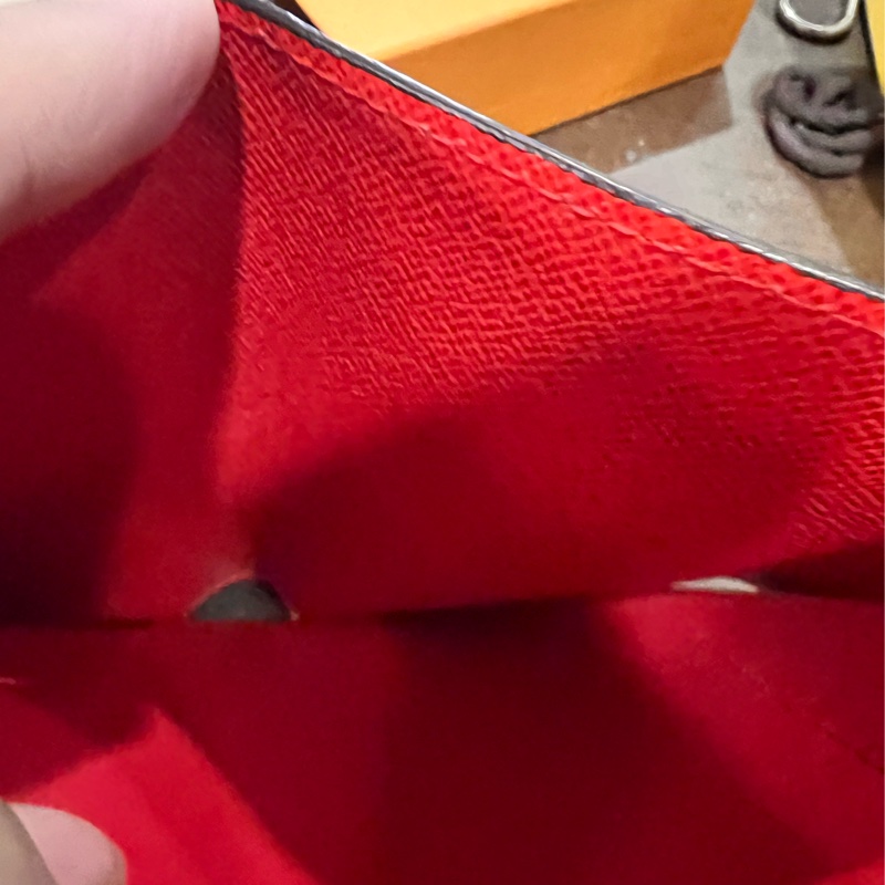 LV信封式紅色三折短/中夾-11