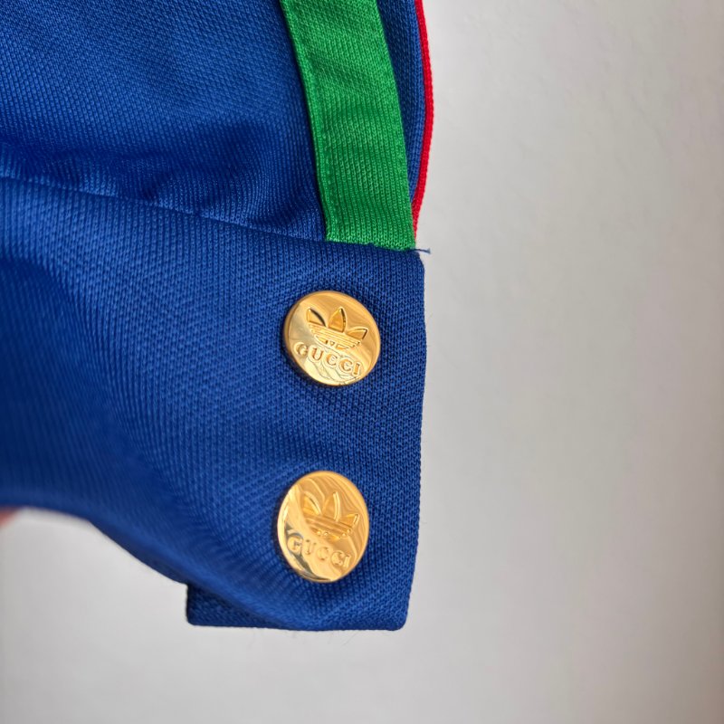 ::adidas x Gucci:: 聯名款 藍色紅綠織帶運動長褲 M號-8