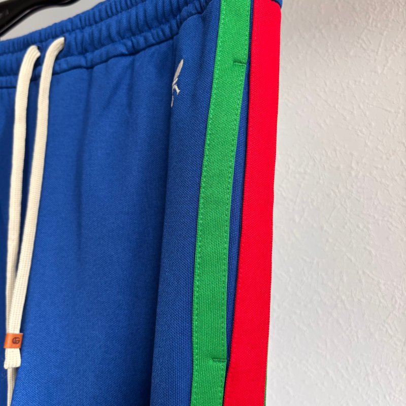 ::adidas x Gucci:: 聯名款 藍色紅綠織帶運動長褲 M號-13