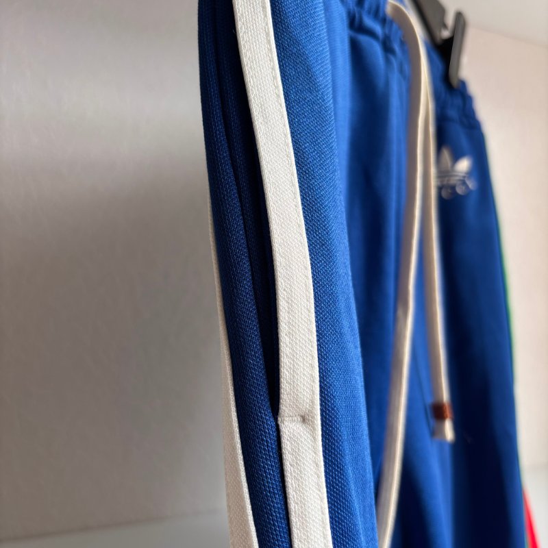 ::adidas x Gucci:: 聯名款 藍色紅綠織帶運動長褲 M號-14