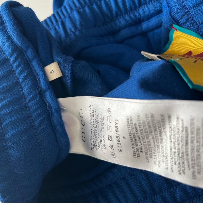 ::adidas x Gucci:: 聯名款 藍色紅綠織帶運動長褲 S號-10