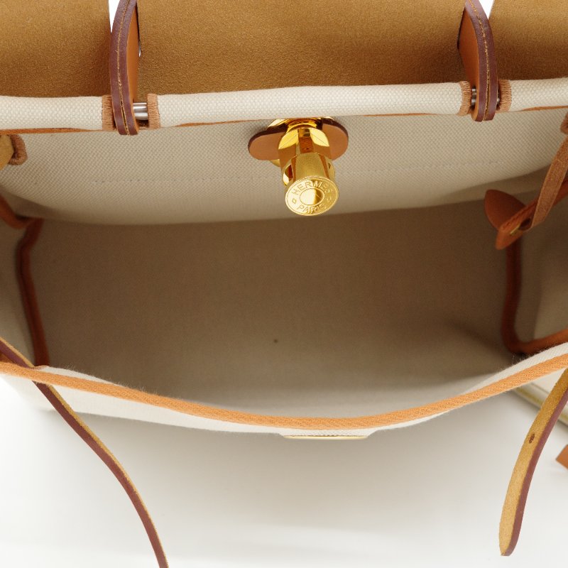 Hermès 愛馬仕 31bag 焦糖色 帆布 牛皮 手提包 單肩包 斜挎包 Z 刻-11