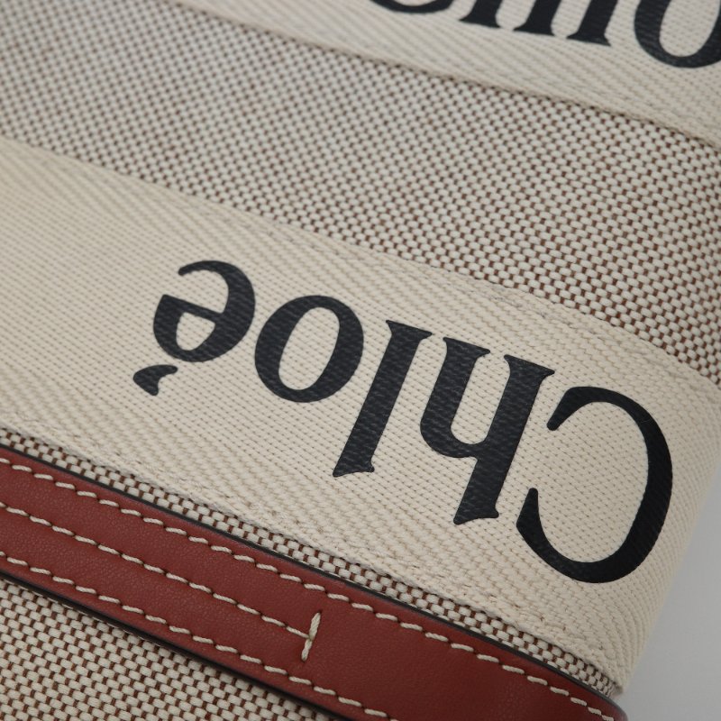 Chloé 蔻依 Woody Tote  小號 咖啡焦糖 帆布包 牛皮 咖色單肩包 電腦包-9