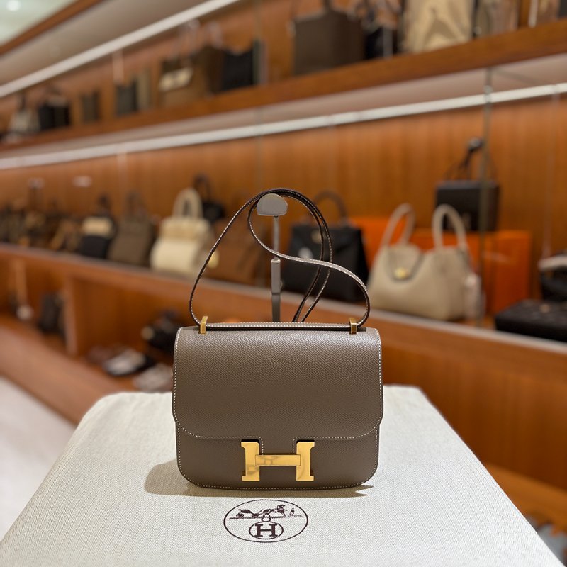 【現貨｜快速出貨】Hermès 愛馬仕 Constance 19 Etoupe 大象灰｜金釦｜U刻 2022 年｜Epsom 皮｜全新全配-0
