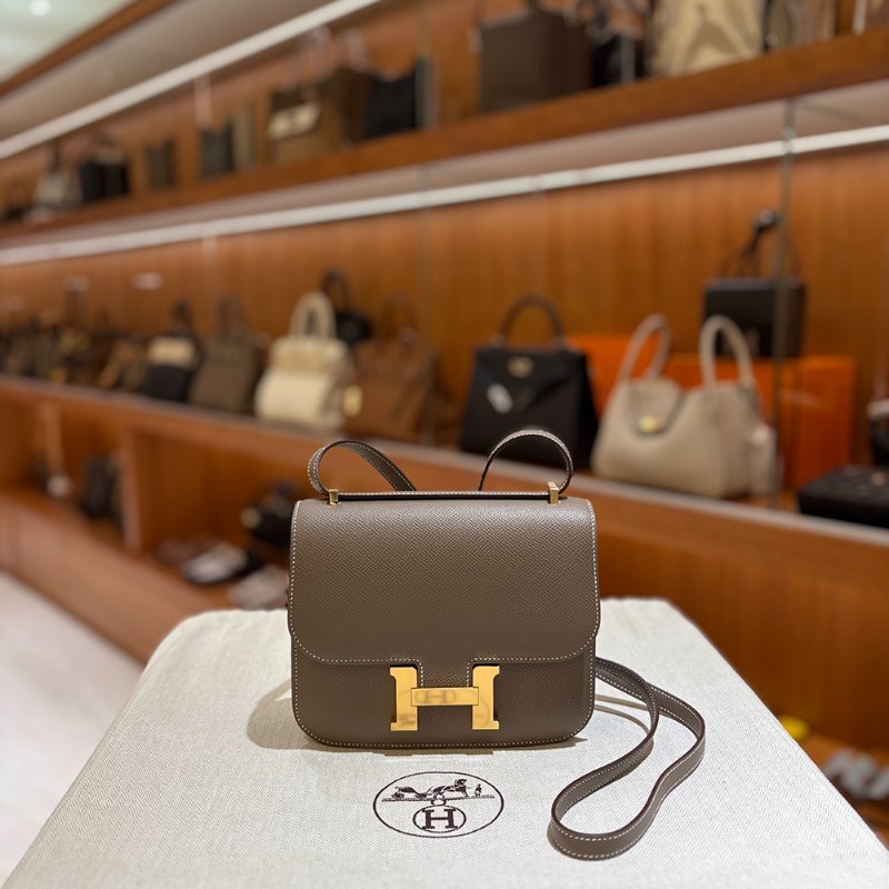 【現貨｜快速出貨】Hermès 愛馬仕 Constance 19 Etoupe 大象灰｜金釦｜U刻 2022 年｜Epsom 皮｜全新全配-1