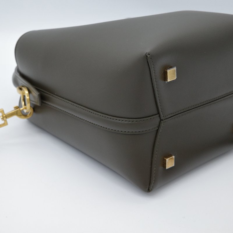 Saint Laurent 聖羅蘭 LE 37 光滑牛皮 橄欖綠 牛皮 手提包 水桶包 斜挎包-9