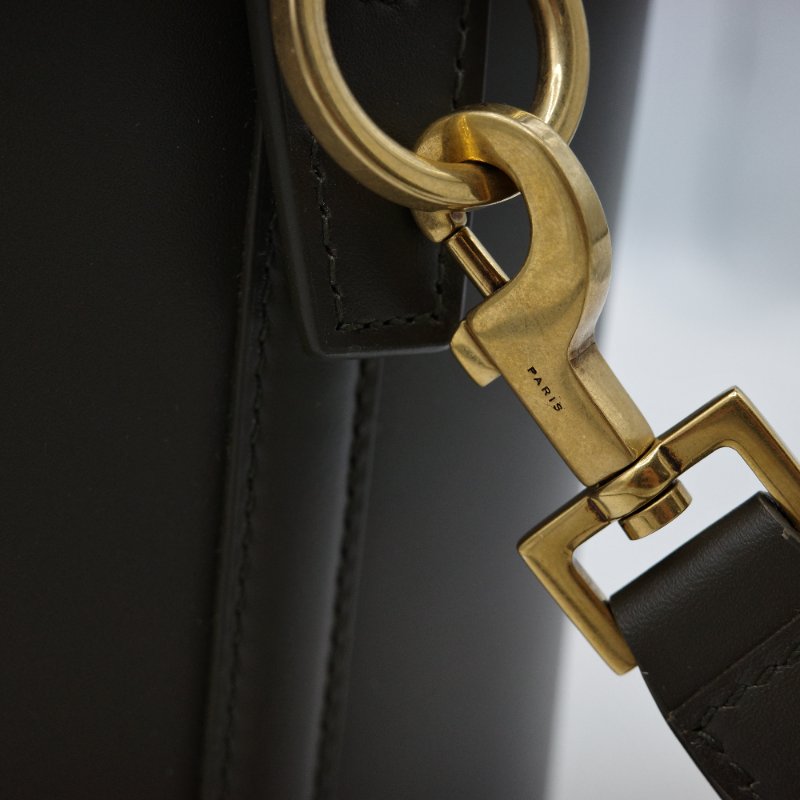 Saint Laurent 聖羅蘭 LE 37 光滑牛皮 橄欖綠 牛皮 手提包 水桶包 斜挎包-10