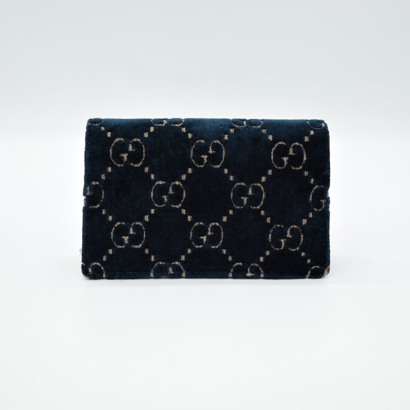 Gucci 古馳 Dionysus SuperMini 藍色絲絨 GG Logo  酒神包 鏈條錢包 WOC 鏈條包 斜挎包-4