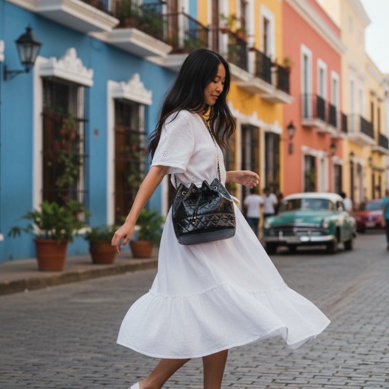 CHANEL 黑色 油蠟皮 金釦 束口 水桶包 AS1978-1