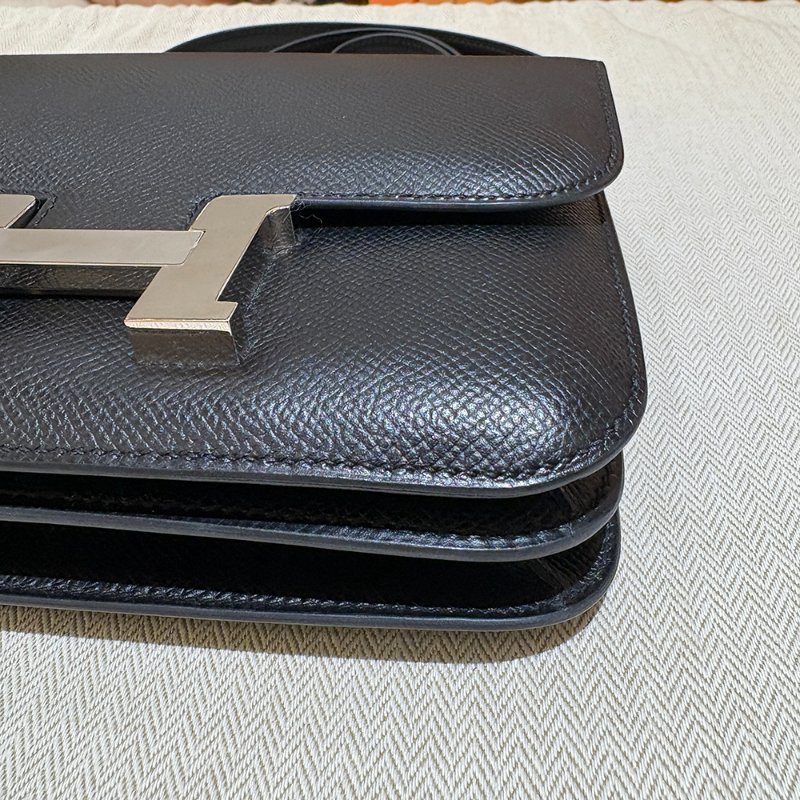 【現貨|快速出貨】Hermès 愛馬仕 Constance 19 黑色 Epsom|U刻 2022年|銀釦經典斜背包|全新全配-5