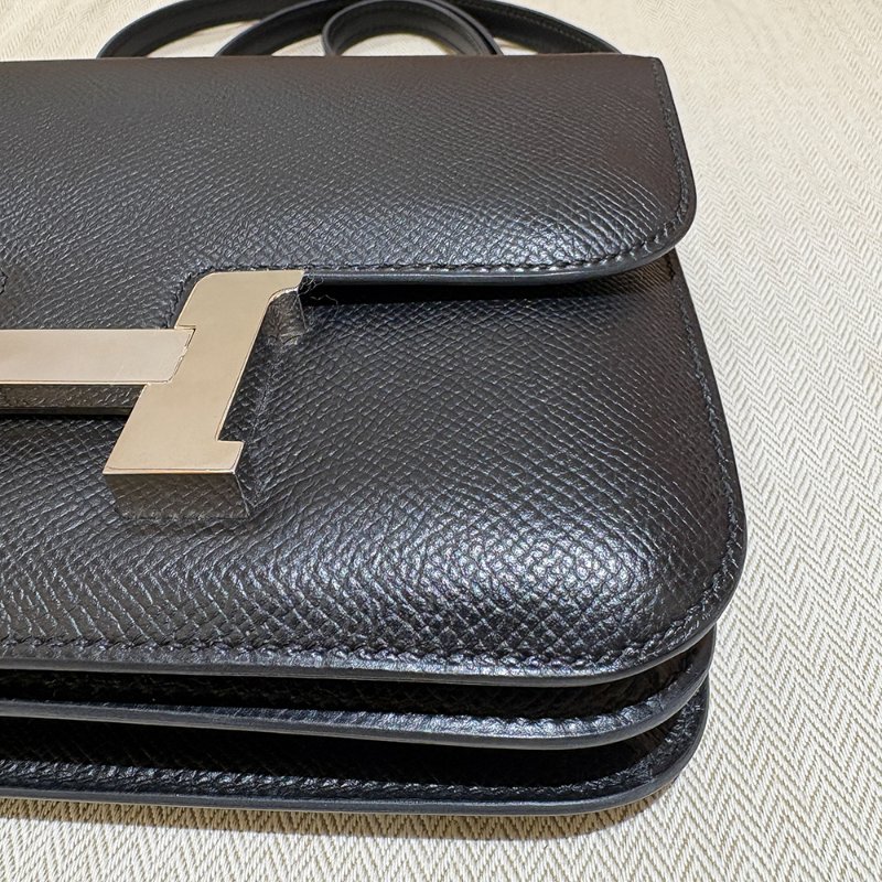 【現貨|快速出貨】Hermès 愛馬仕 Constance 19 黑色 Epsom|U刻 2022年|銀釦經典斜背包|全新全配-6
