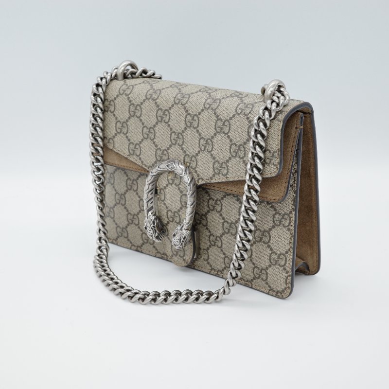 GUCCI 咖PVC 卡其邊酒神鏈包-2