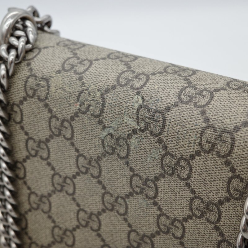 GUCCI 咖PVC 卡其邊酒神鏈包-6