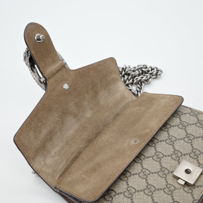 GUCCI 咖PVC 卡其邊酒神鏈包-9