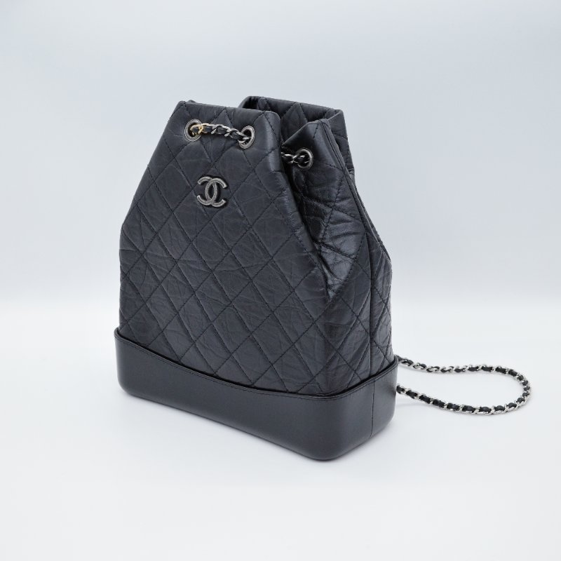 Chanel Gabrielle Backpack 流浪 雙後背包 黑色小牛皮-2